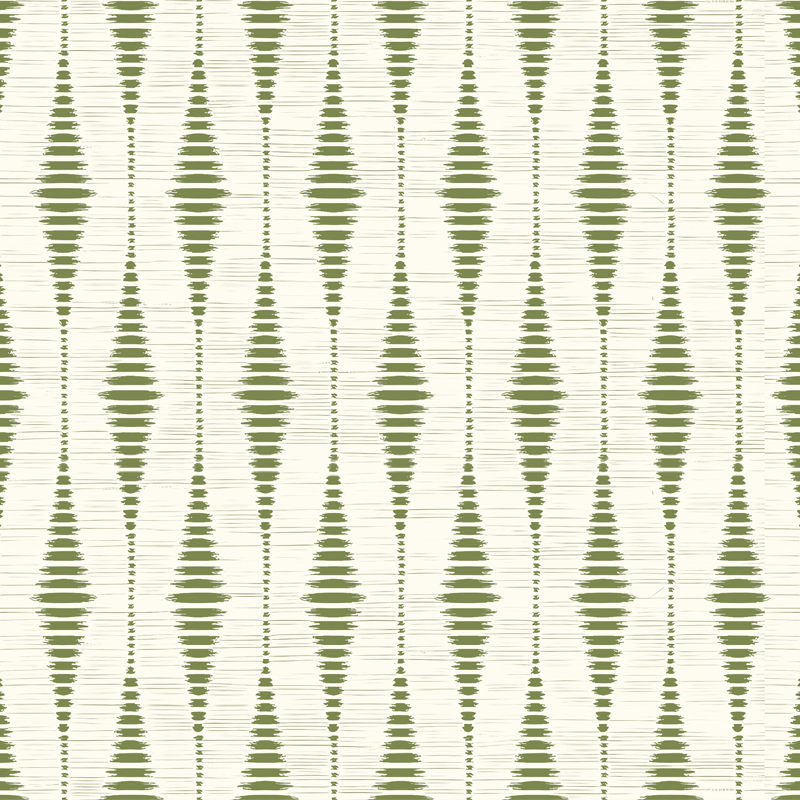 Moss green rabaul ikat geometric vinyl rug - TenStickers