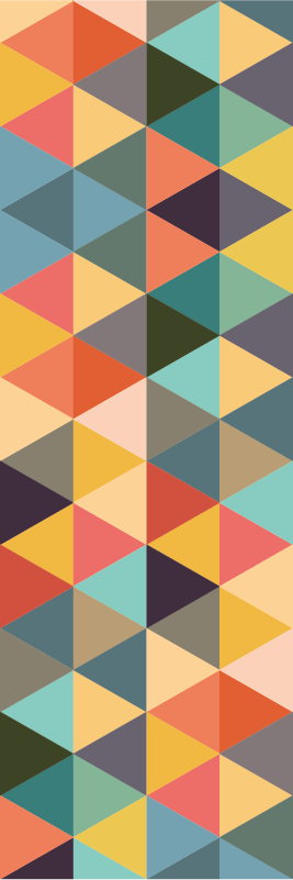 Geometric vinyl rug with colorful patterns - TenStickers