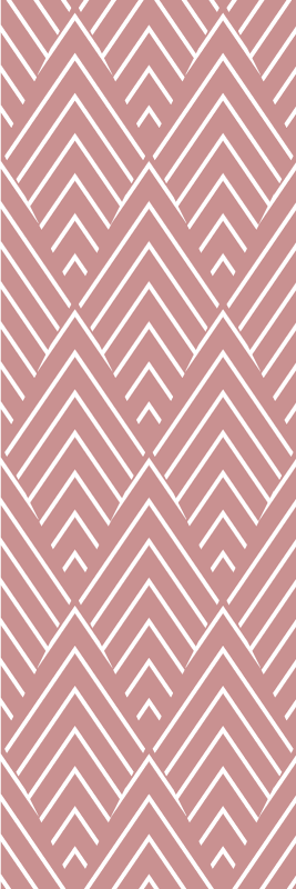 Geometric vinyl rug in red parallelograms and hexagons - TenStickers