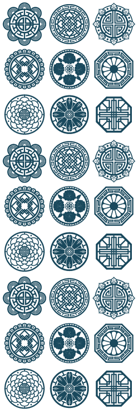 Geometric vinyl rug with korean patterns - TenStickers