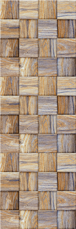 Geometric vinyl rug 80's wood look mosaic - TenStickers