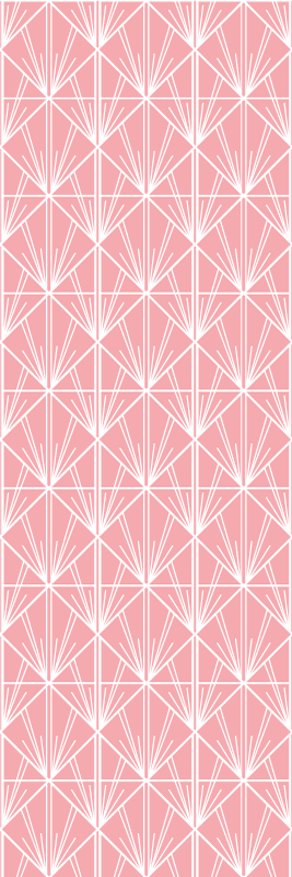 Geometric vinyl rug in modern pink and white design - TenStickers