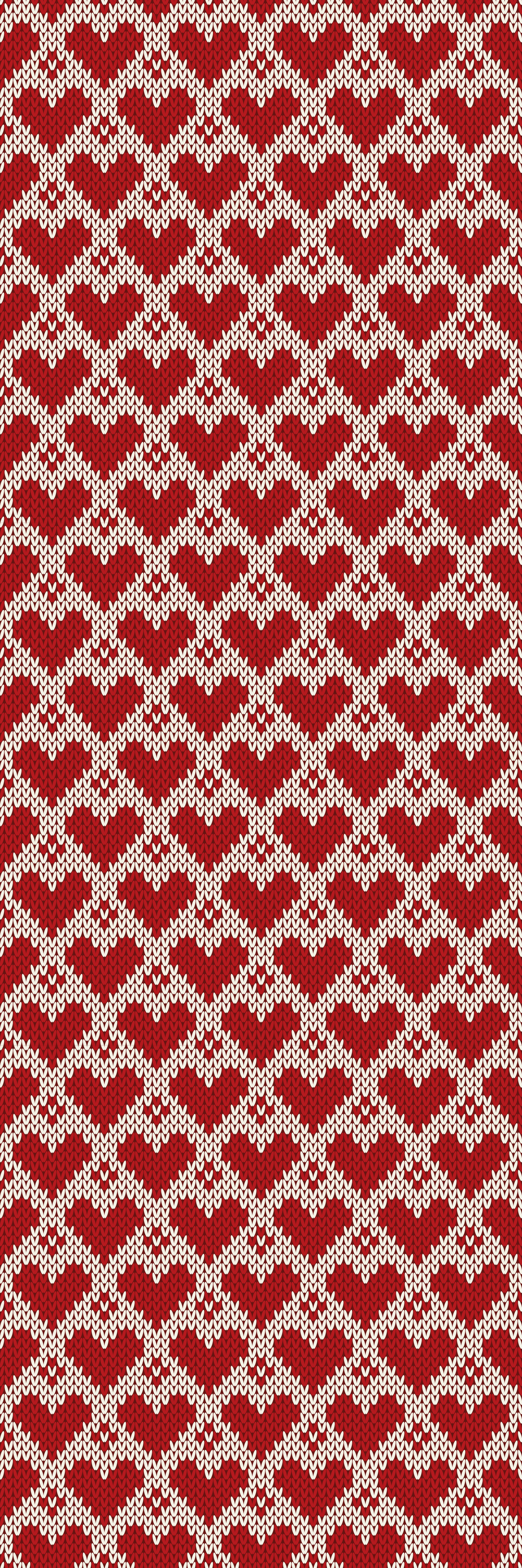 Christmas vinyl rug with knitted hearts pattern - TenStickers