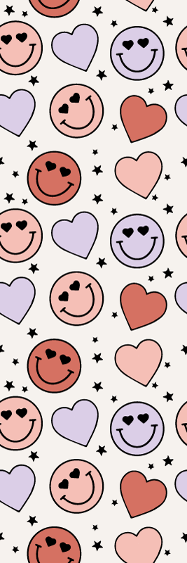 Bedroom vinyl rug with love and hearts smiley faces - TenStickers