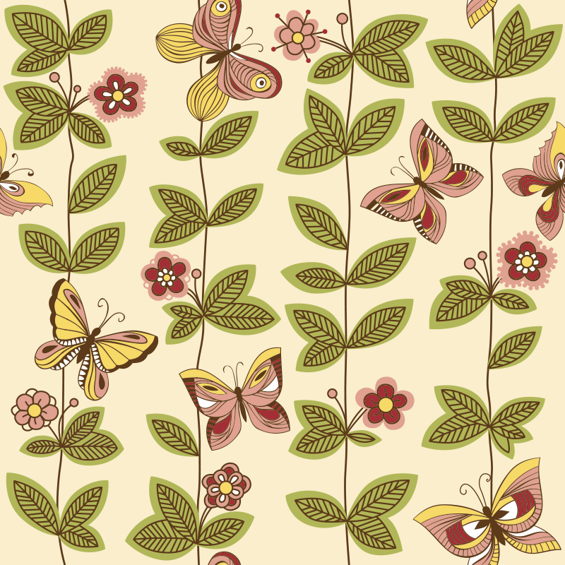 Bedroom vinyl rug with butterflies - TenStickers