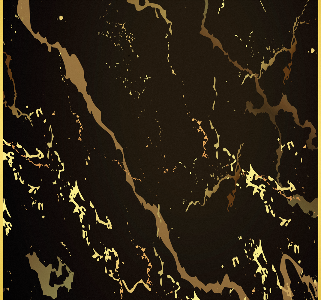 Bedroom vinyl rug marble texture black gold - TenStickers