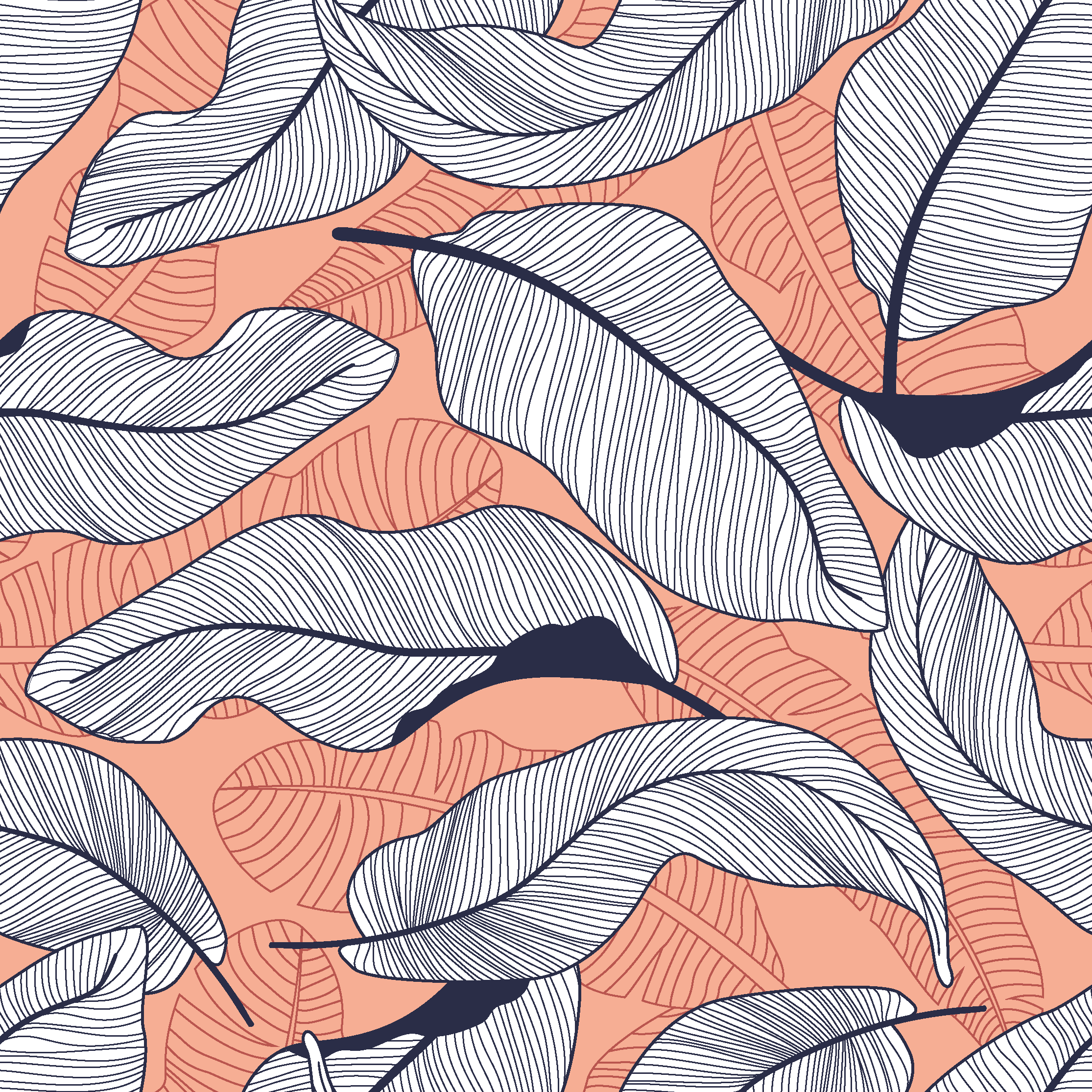 Bedroom vinyl rug with tropical leaves design - TenStickers
