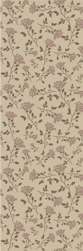 Bedroom vinyl rug in brown vintage rose design - TenStickers