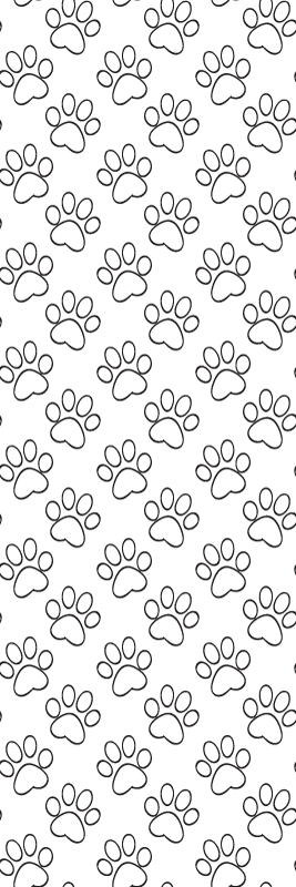 Bedroom vinyl rug with black and white cat paw print - TenStickers