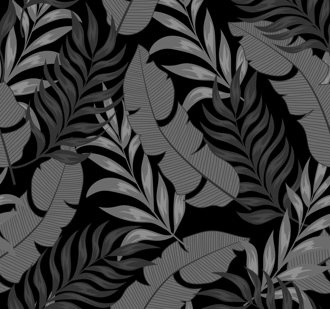 Bedroom vinyl rug in dark jungle leaves design - TenStickers