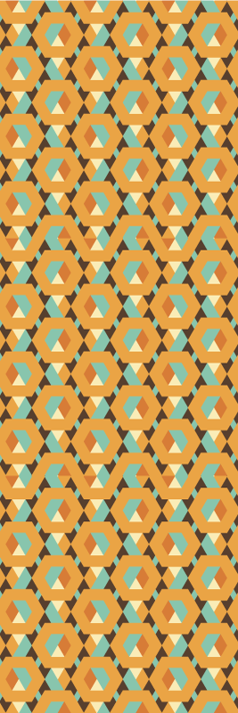 Bedroom vinyl rug with geometric calm shapes - TenStickers