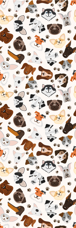 Bedroom vinyl rug with adorable puppy and dog design - TenStickers