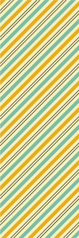 Bedroom vinyl rug in vintage diagonal tricolor pattern - TenStickers