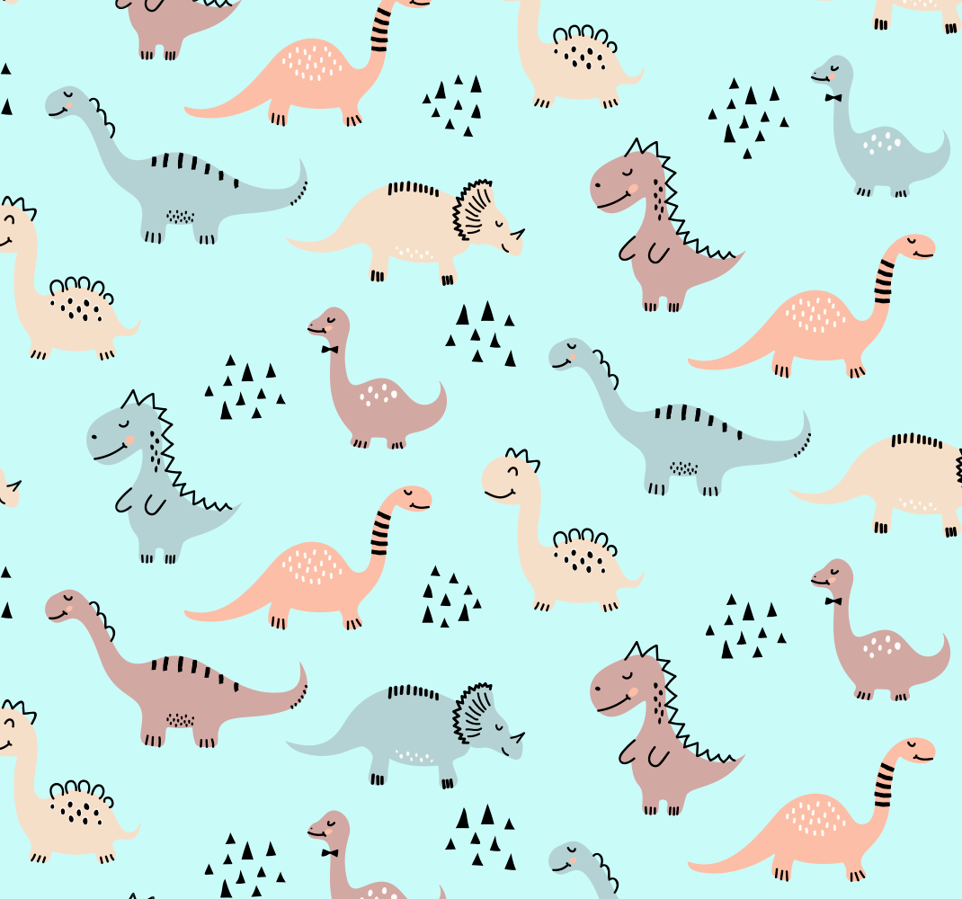 Bedroom vinyl rug with blue background and dinosaurus - TenStickers
