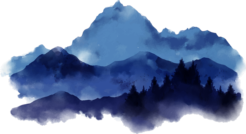 Nature vinyl rug paper cut mountains - TenStickers