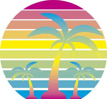 Nature vinyl rug 80s vintage sunset design - TenStickers