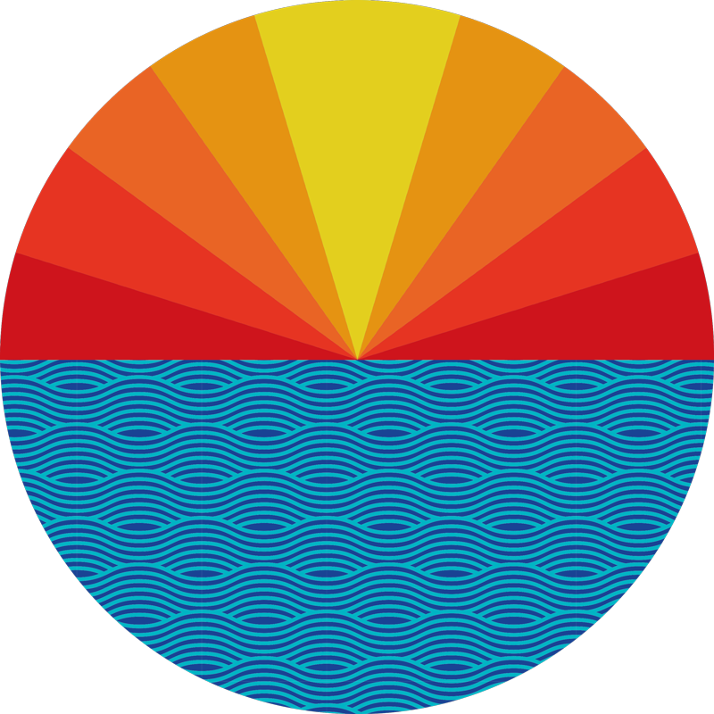 Nature vinyl rug retro ocean sunset - TenStickers