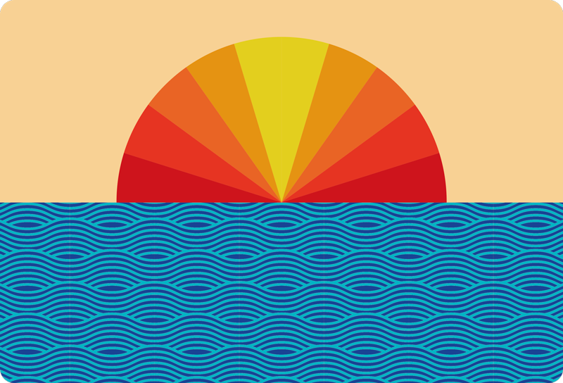 Nature vinyl rug vintage sunset laptop - TenStickers