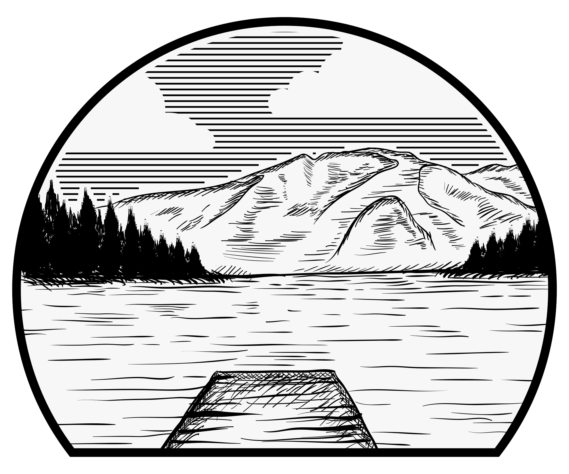 Nature vinyl rug motorhome pine lake - TenStickers