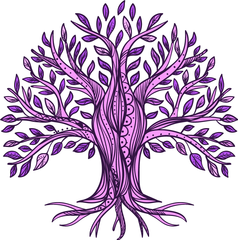 Nature vinyl rug tree of life purple design - TenStickers