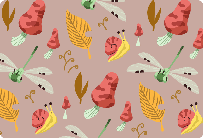 Nature vinyl rug with autumn wildlife design - TenStickers