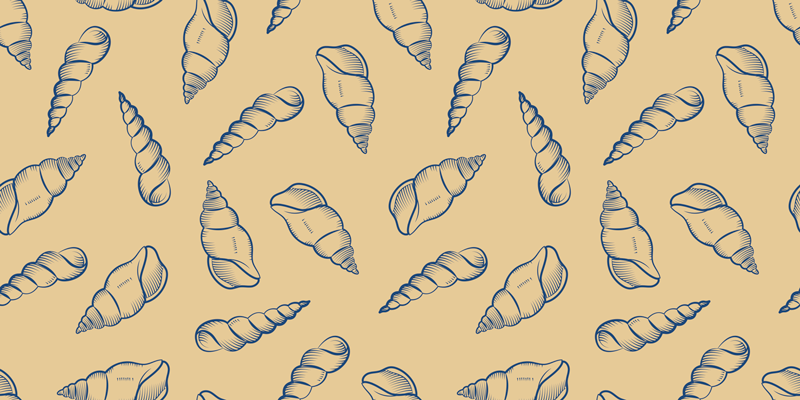 Nature vinyl rug with shell motif design - TenStickers