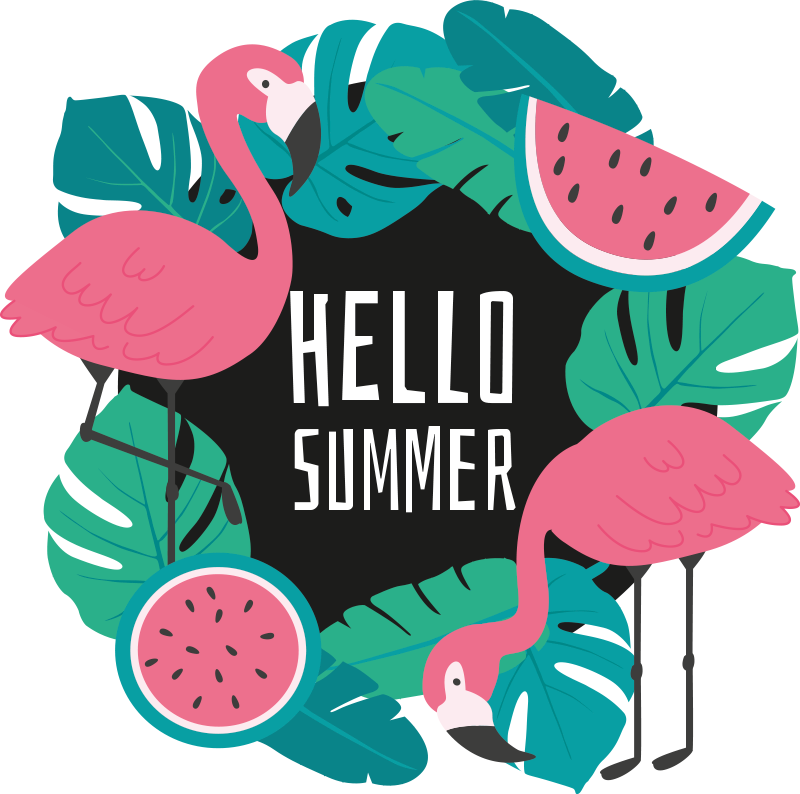 Nature vinyl rug tropical flamingo pattern - TenStickers