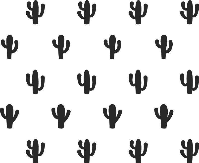 Nature vinyl rug cactus pattern design - TenStickers