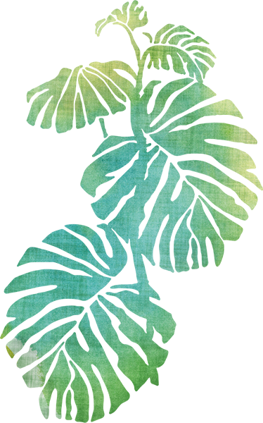 Floral vinyl rug with monstera plant design - TenStickers