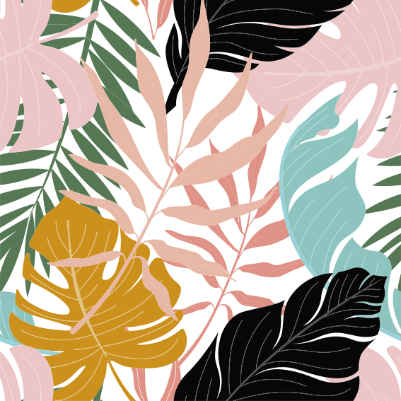 Colorful abstract floral pattern floral vinyl rug - TenStickers