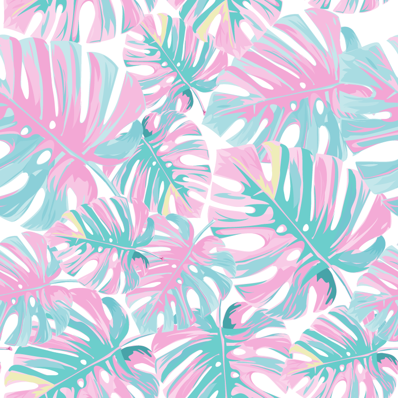 Floral vinyl rug with monstera deliciosa pattern - TenStickers