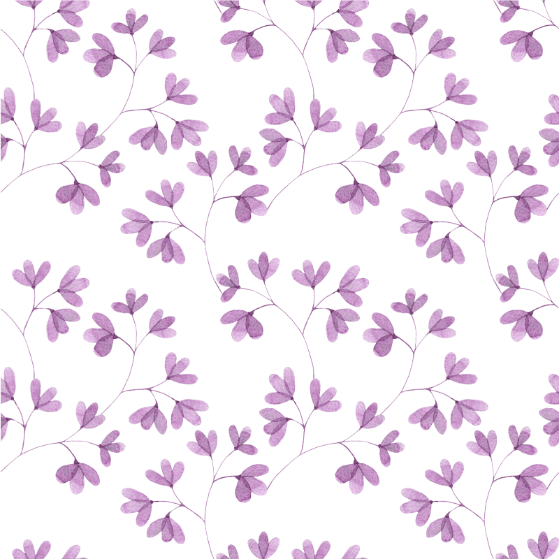 Floral vinyl rug in pink leaf design - TenStickers