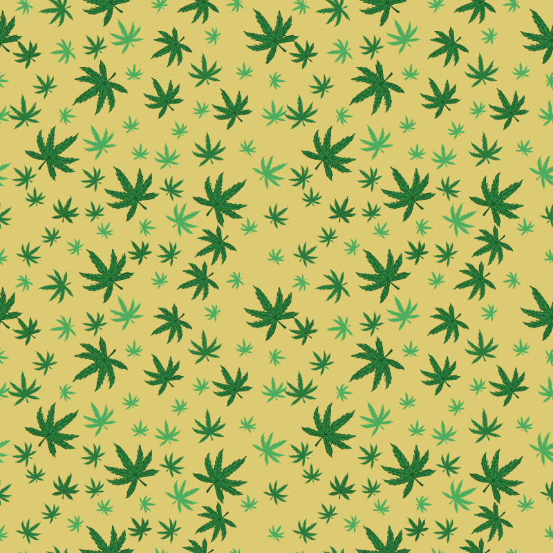 Floral vinyl rug seamless cannabis design - TenStickers