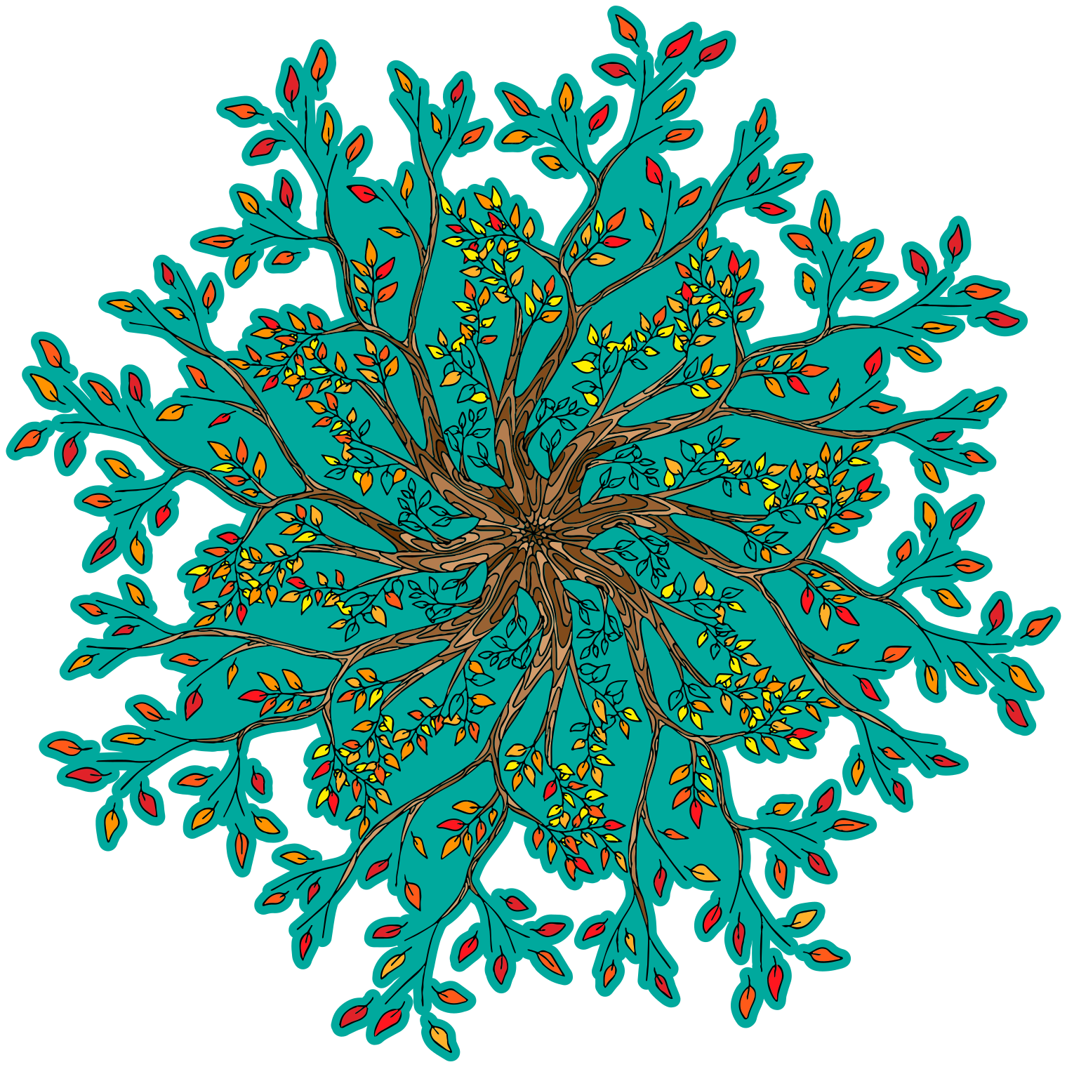 Floral vinyl rug in lively tree design - TenStickers