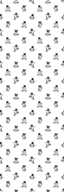 Bedroom vinyl rug with adorable dog on skateboard - TenStickers