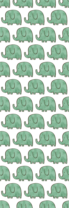 Bedroom vinyl rug featuring adorable elephants - TenStickers