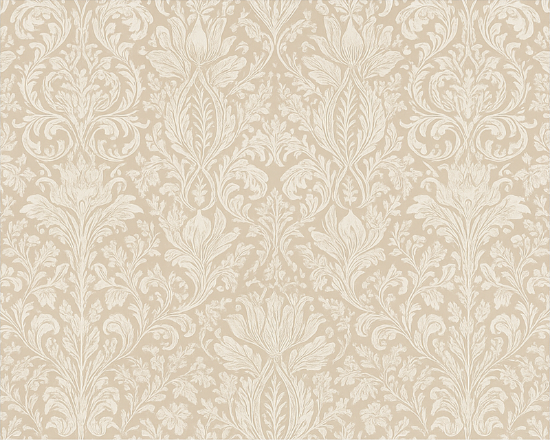 Bedroom vinyl rug in classic beige floral - TenStickers