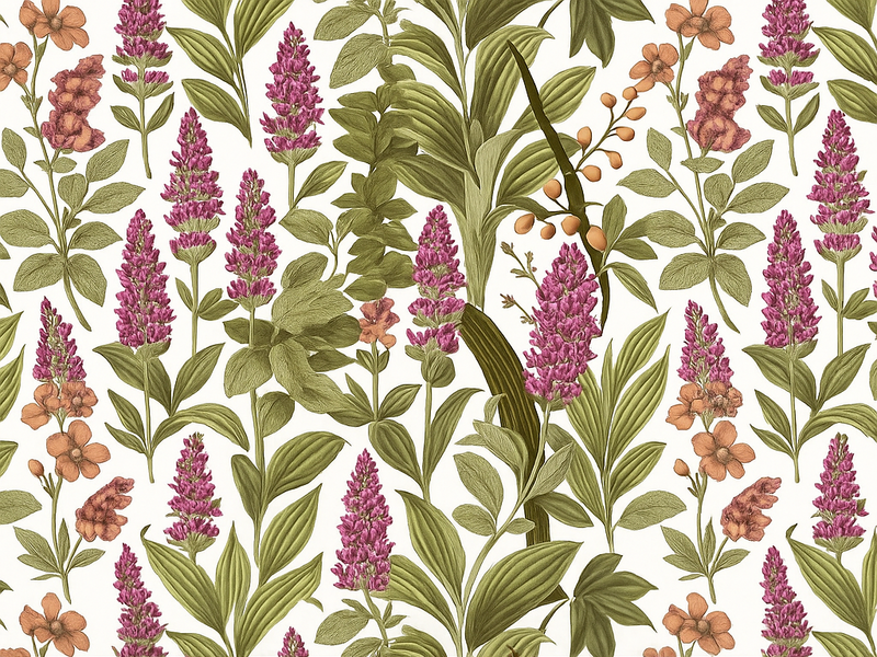 Bedroom vinyl rug with colorful botanical design - TenStickers