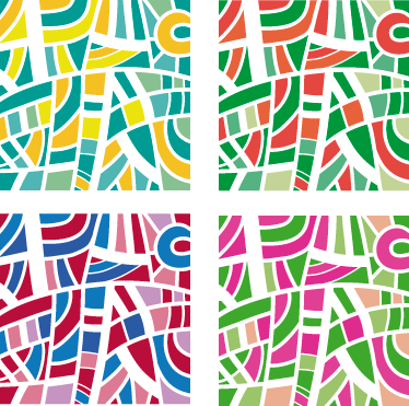 Geometric vinyl rug with multicolored tiles - TenStickers