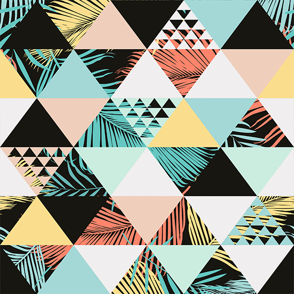 Geometric vinyl rug jungle triangles - TenStickers