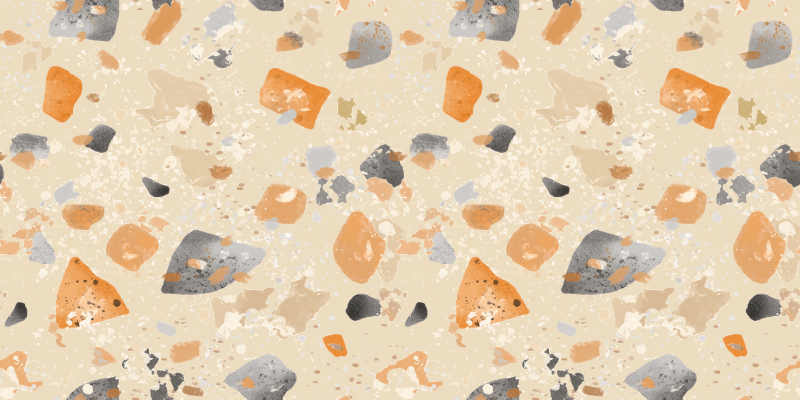 Geometric vinyl rug with monochrome terrazzo design - TenStickers