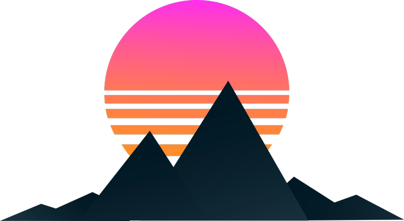 Geometric vinyl rug mountain sunset design - TenStickers