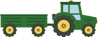 Kids vinyl rug featuring green tractor and wagon - TenStickers