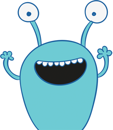 Kids vinyl rug blue monster sticker - TenStickers