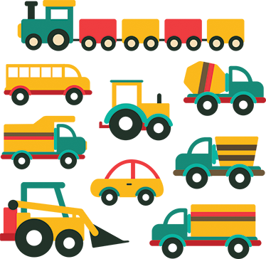 Colorful vehicles kids vinyl rug - TenStickers