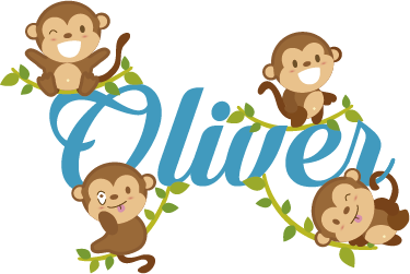 Kids vinyl rug monkey themed vinyl rug - TenStickers