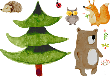 Kids vinyl rug wild forest animals design - TenStickers
