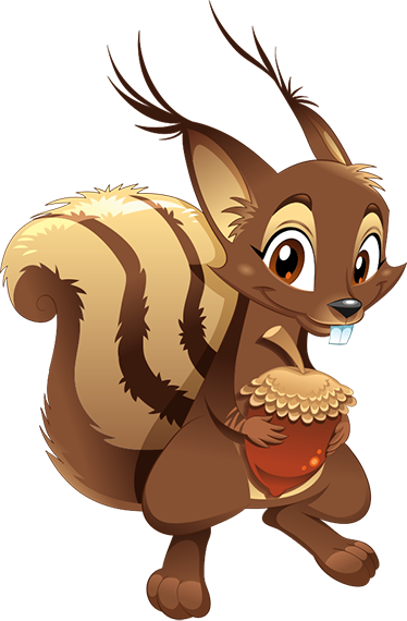 Kids vinyl rug squirrel with acorn design - TenStickers