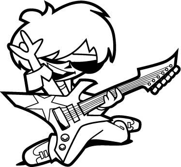 Kids vinyl rug teenager with guitar - TenStickers