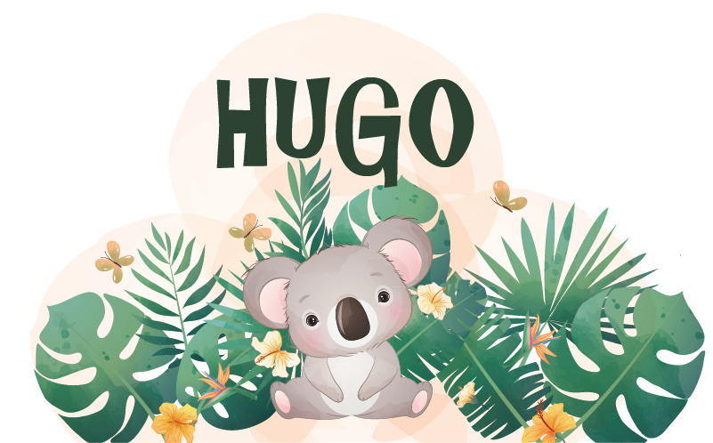 Kids vinyl rug cute koala personalized for boys - TenStickers